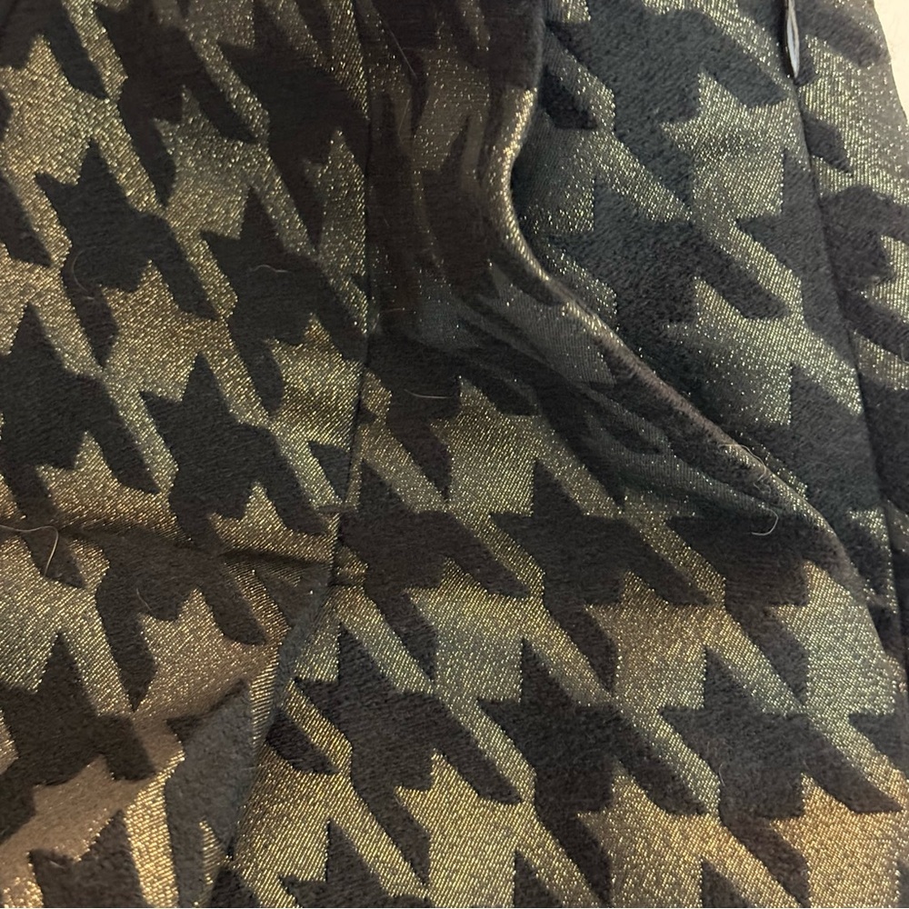 Ann Taylor Factory Black Gold Houndstooth A-Line Skirt Size 2, investment piece - Picture 9 of 11